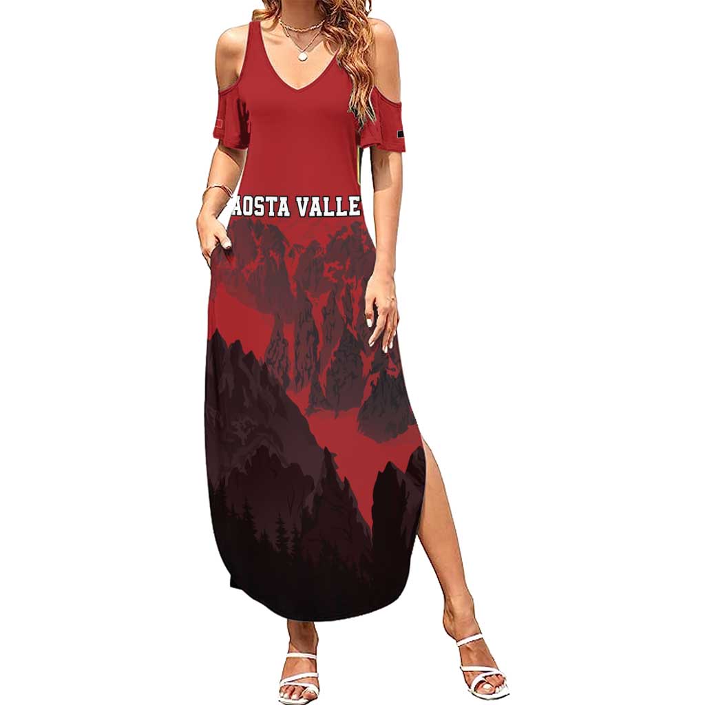 Custom Aosta Valley Summer Maxi Dress Mont Blanc Sporty Style - Wonder Print Shop
