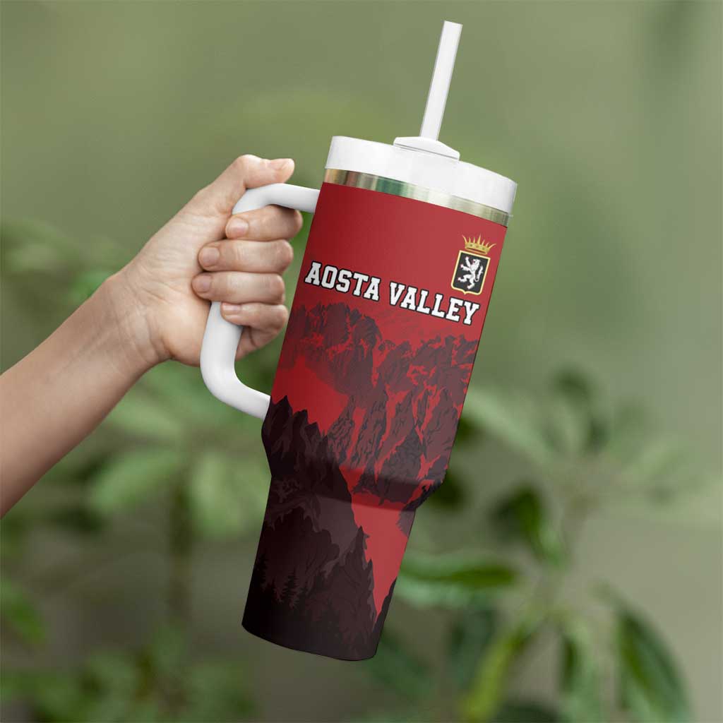 Custom Aosta Valley Tumbler With Handle Mont Blanc Sporty Style - Wonder Print Shop