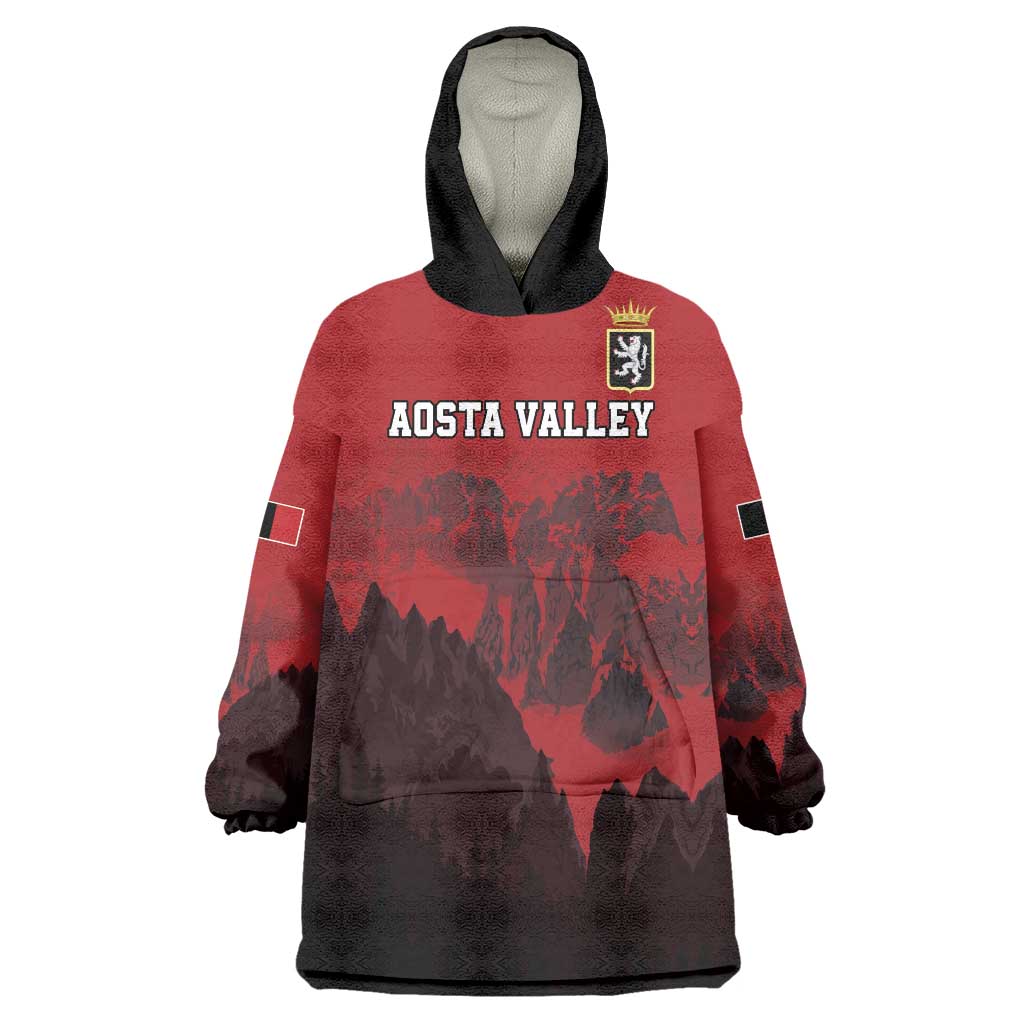 Custom Aosta Valley Wearable Blanket Hoodie Mont Blanc Sporty Style - Wonder Print Shop