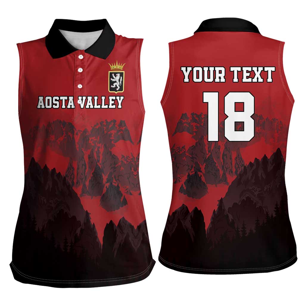 Custom Aosta Valley Women Sleeveless Polo Shirt Mont Blanc Sporty Style - Wonder Print Shop