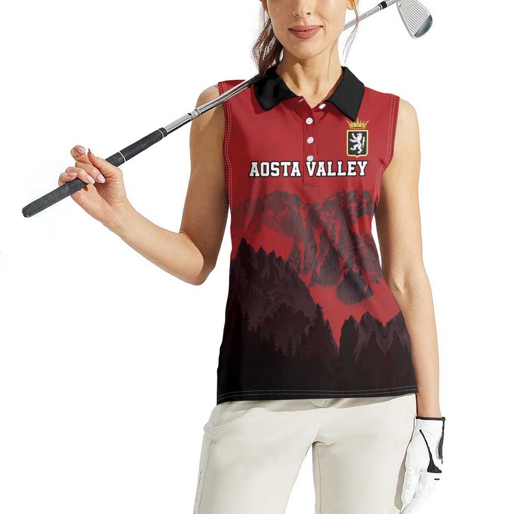 Custom Aosta Valley Women Sleeveless Polo Shirt Mont Blanc Sporty Style - Wonder Print Shop
