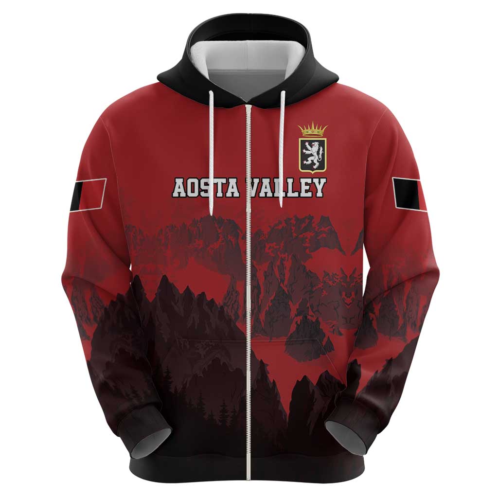 Custom Aosta Valley Zip Hoodie Mont Blanc Sporty Style - Wonder Print Shop