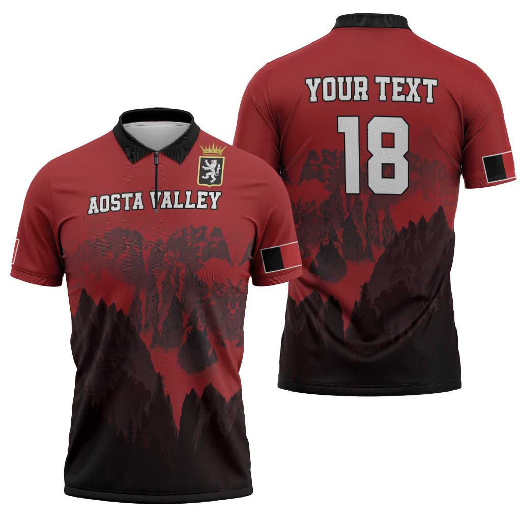 Custom Aosta Valley Zipper Polo Shirt Mont Blanc Sporty Style - Wonder Print Shop