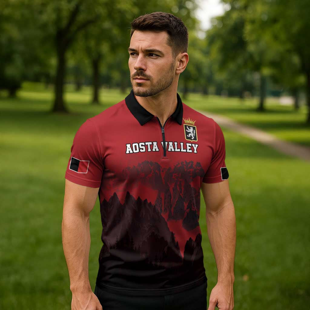 Custom Aosta Valley Zipper Polo Shirt Mont Blanc Sporty Style - Wonder Print Shop