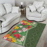 Africa Tropical Flowers Area Rug Green Version - Wonder Print Shop