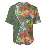 Africa Tropical Flowers Baseball Jersey Green Version - Wonder Print Shop