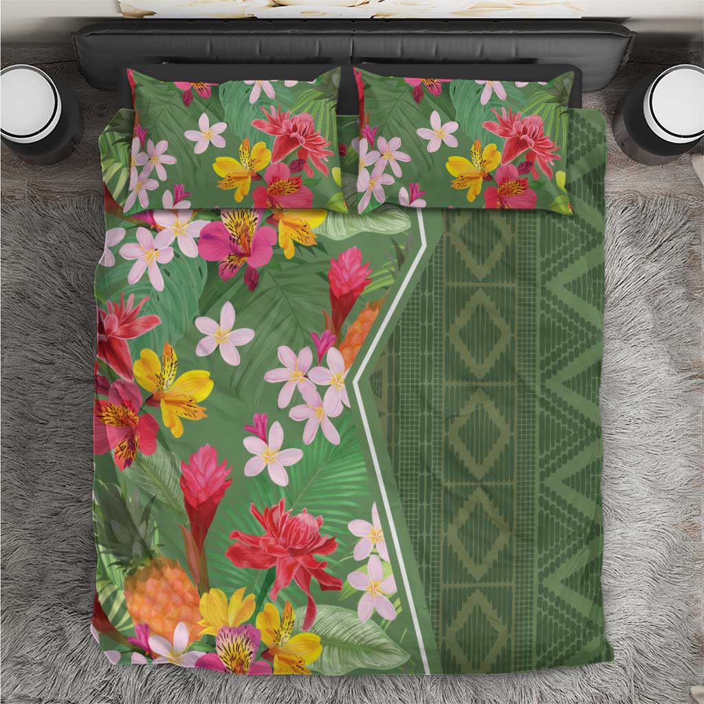 Africa Tropical Flowers Bedding Set Green Version - Wonder Print Shop