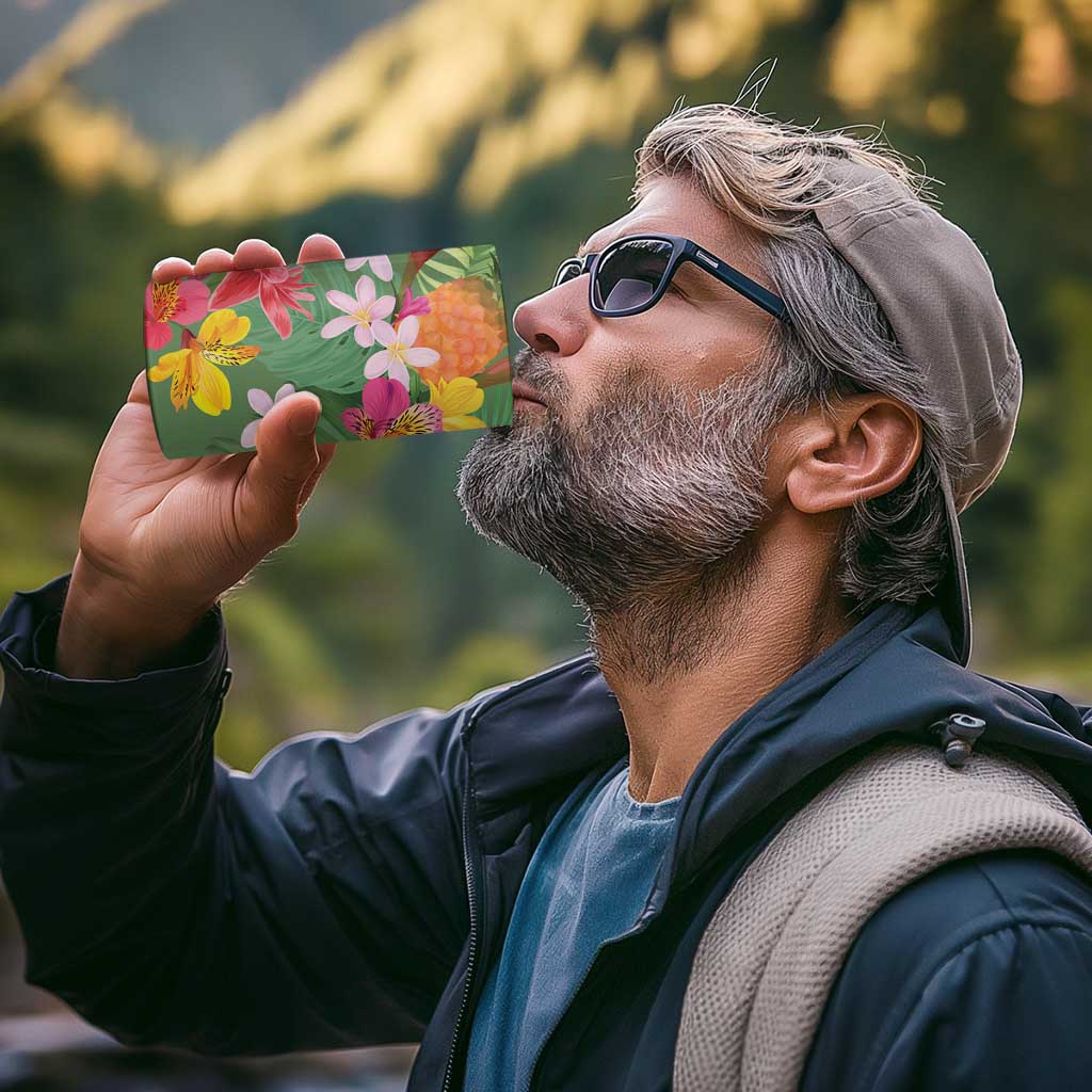 Africa Tropical Flowers 4 in 1 Can Cooler Tumbler Green Version - Wonder Print Shop