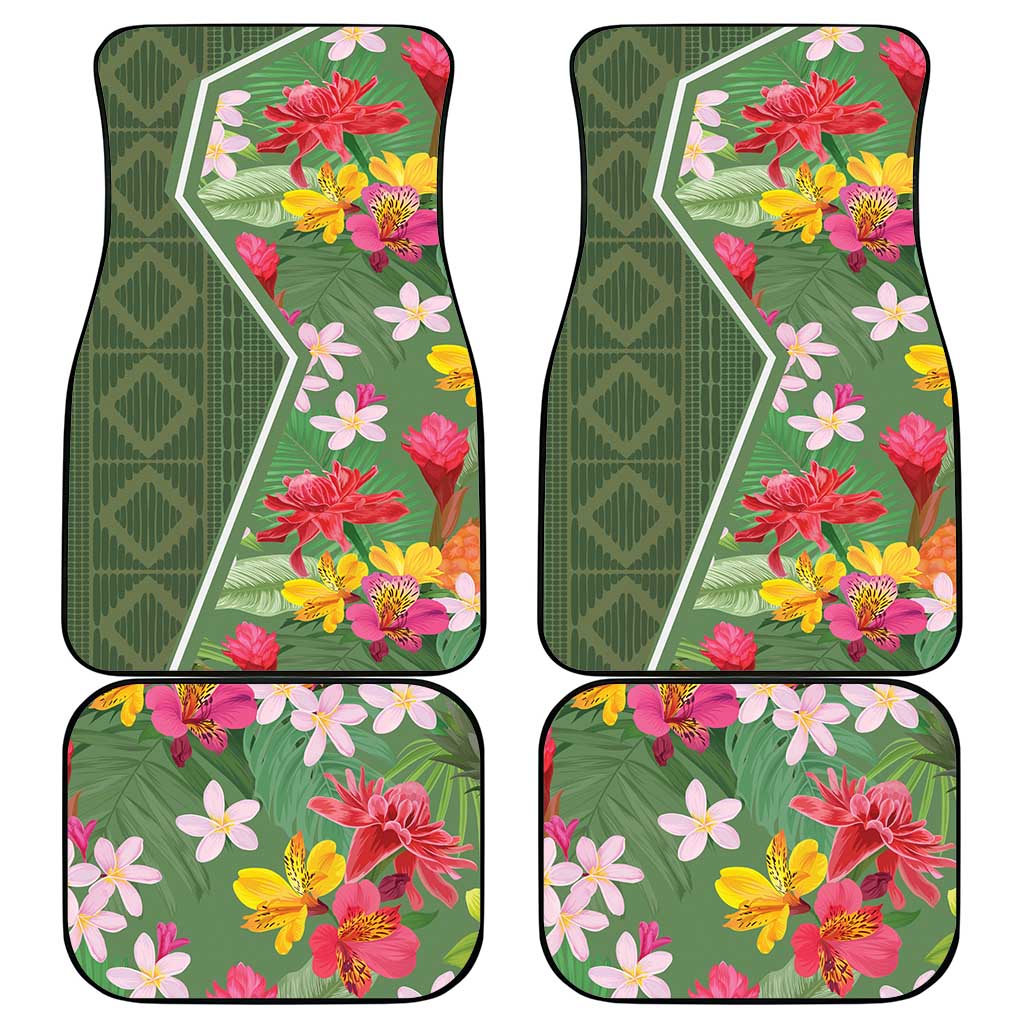 Africa Tropical Flowers Car Mats Green Version - Wonder Print Shop