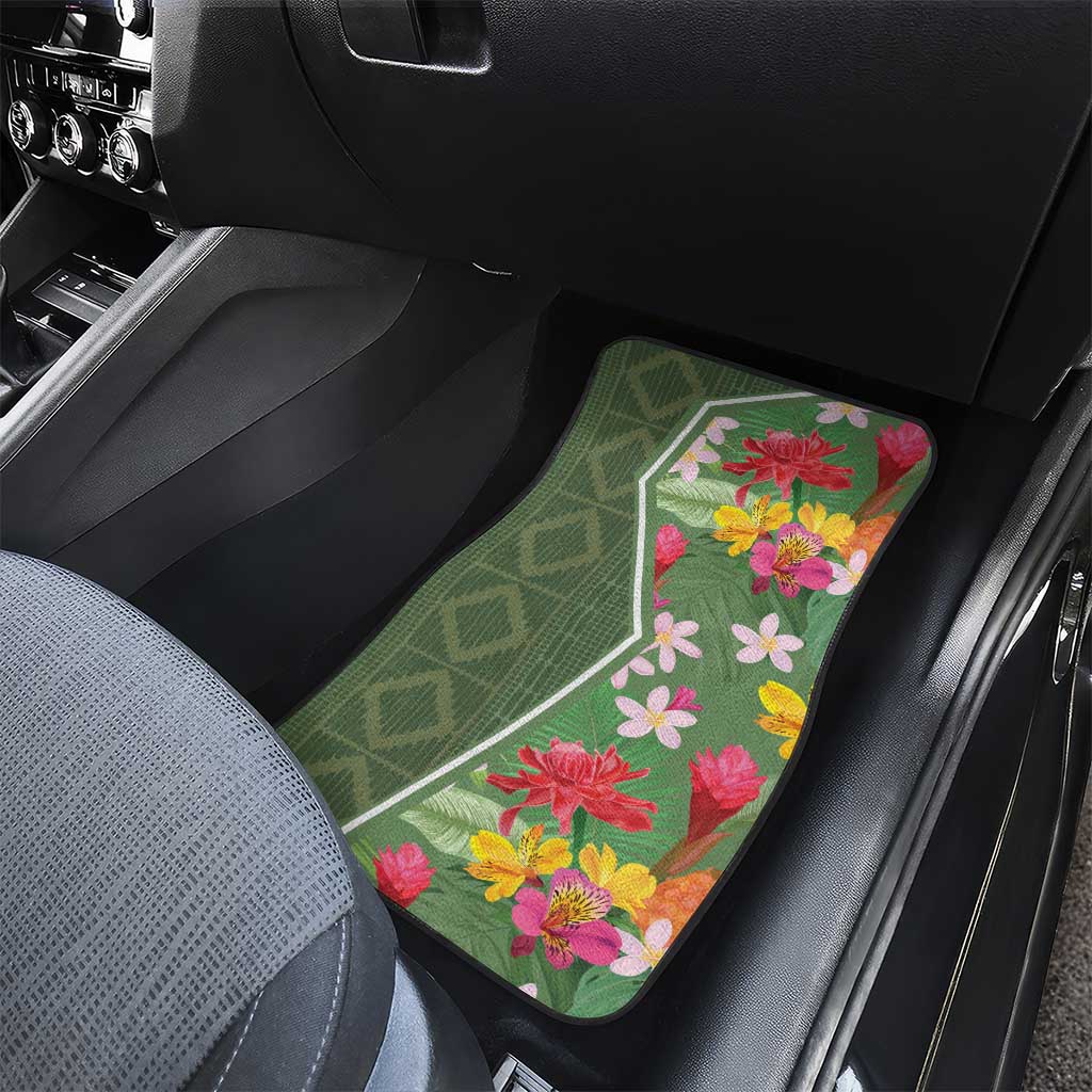 Africa Tropical Flowers Car Mats Green Version - Wonder Print Shop