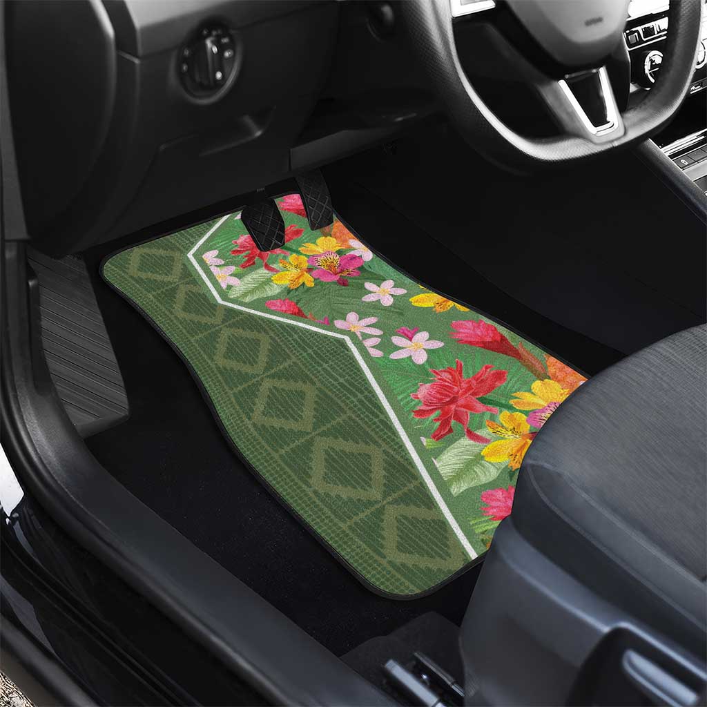 Africa Tropical Flowers Car Mats Green Version - Wonder Print Shop