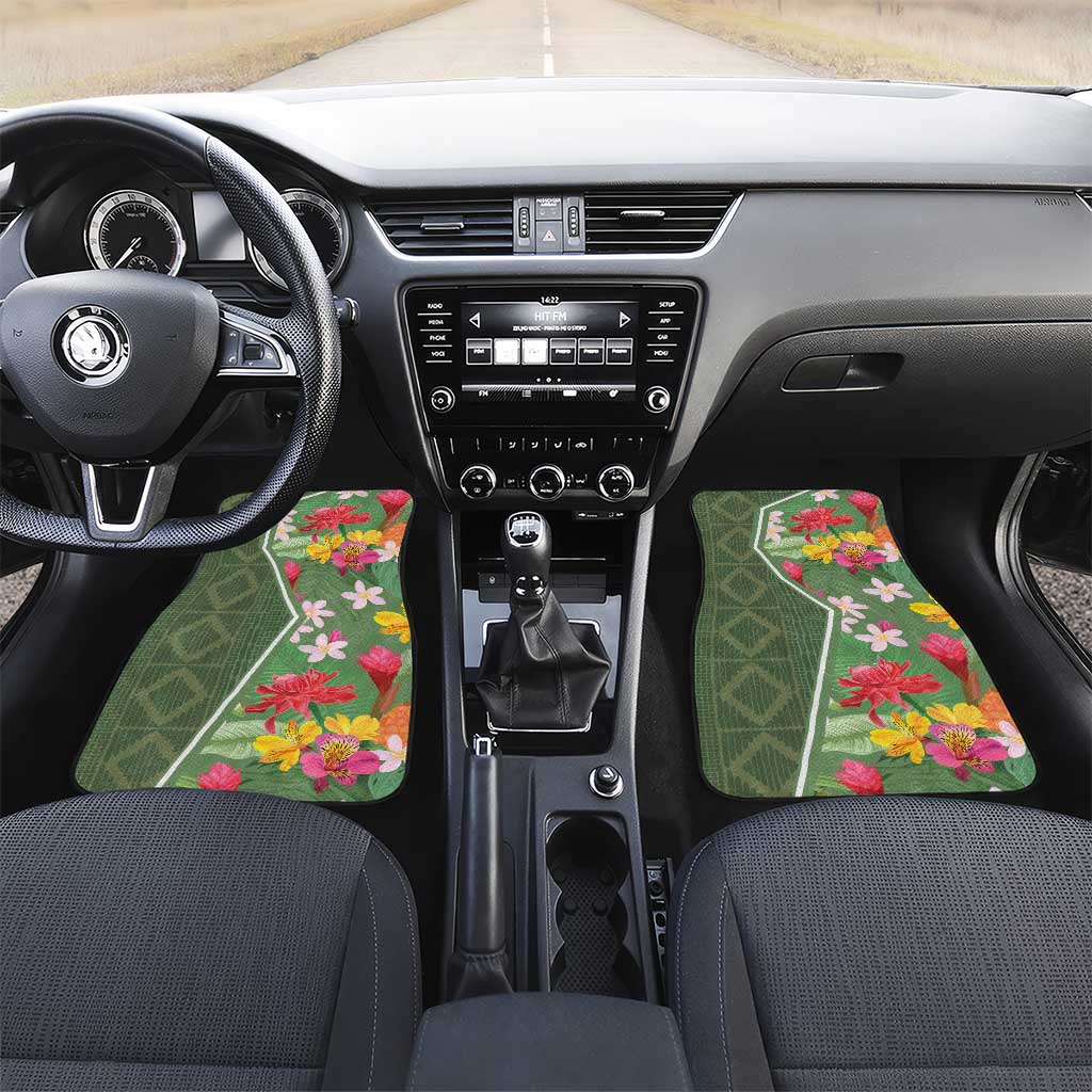 Africa Tropical Flowers Car Mats Green Version - Wonder Print Shop
