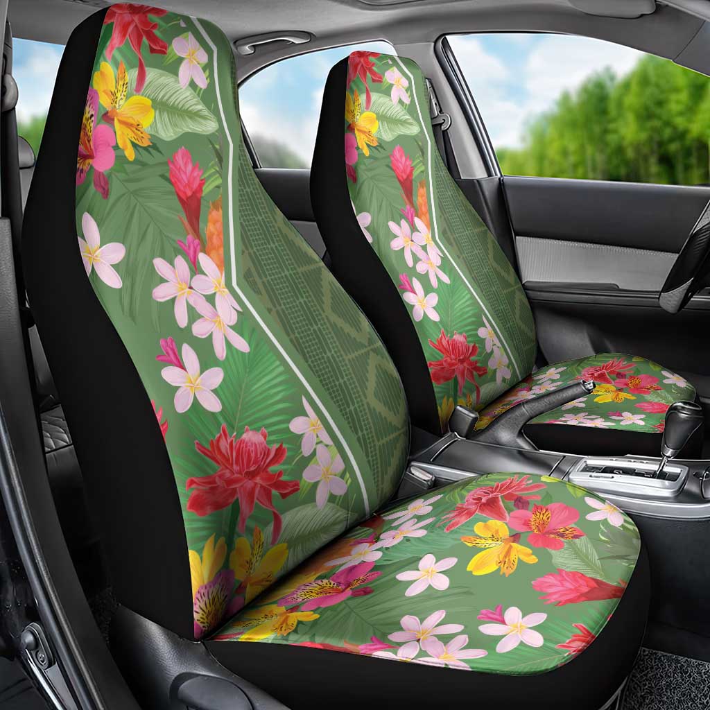 Africa Tropical Flowers Car Seat Cover Green Version - Wonder Print Shop