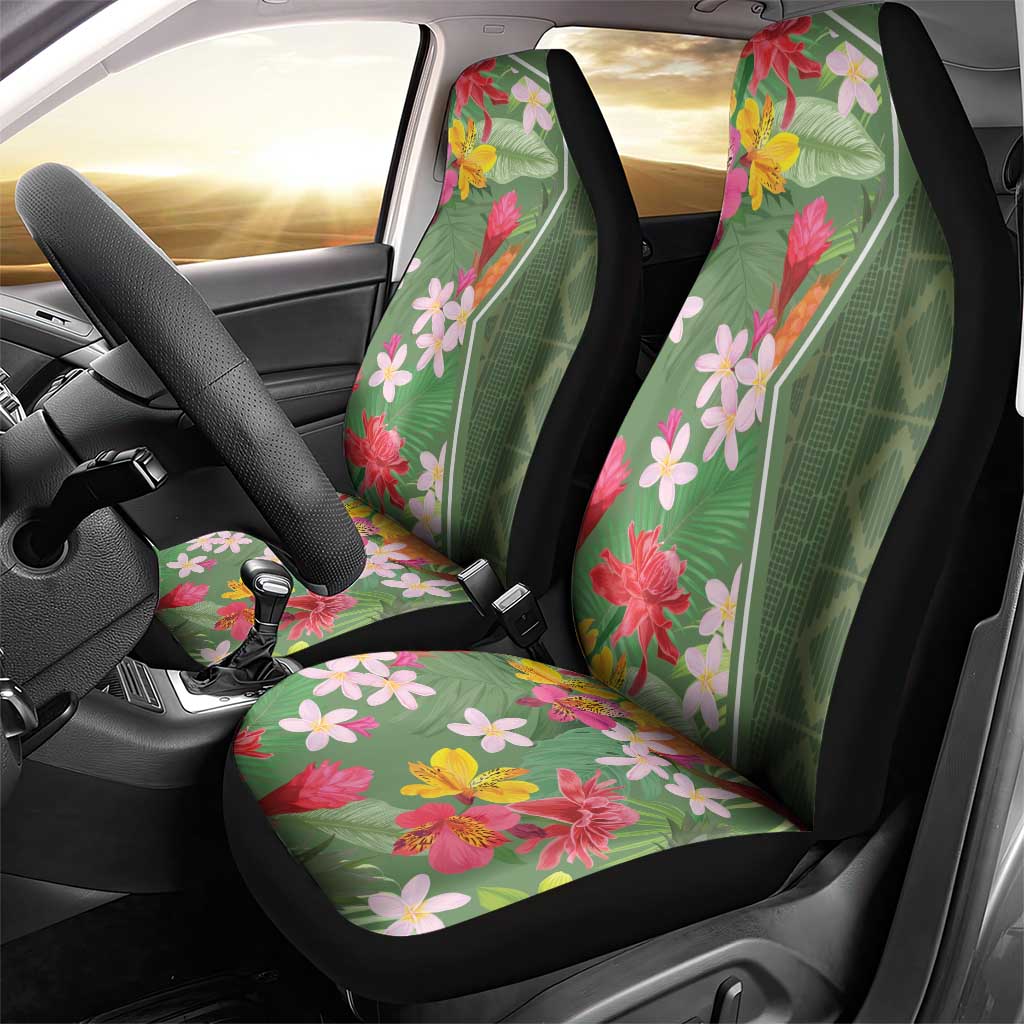 Africa Tropical Flowers Car Seat Cover Green Version - Wonder Print Shop