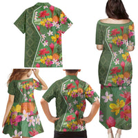 Africa Tropical Flowers Family Matching Puletasi and Hawaiian Shirt Green Version - Wonder Print Shop