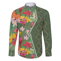 Africa Tropical Flowers Family Matching Puletasi and Hawaiian Shirt Green Version - Wonder Print Shop