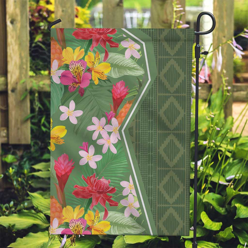Africa Tropical Flowers Garden Flag Green Version - Wonder Print Shop