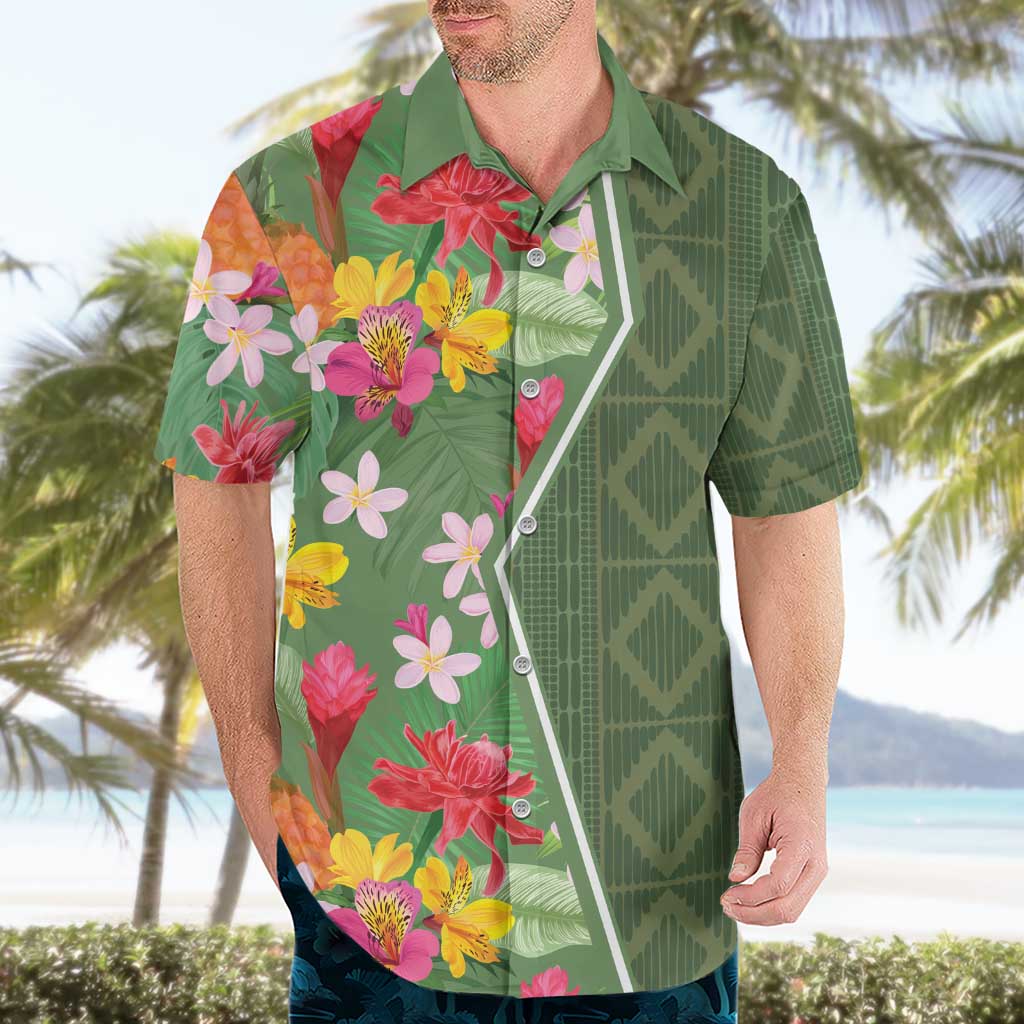 Africa Tropical Flowers Hawaiian Shirt Green Version - Wonder Print Shop