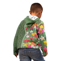 Africa Tropical Flowers Kid Hoodie Green Version - Wonder Print Shop