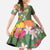 Africa Tropical Flowers Kid Short Sleeve Dress Green Version - Wonder Print Shop