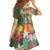 Africa Tropical Flowers Kid Short Sleeve Dress Green Version - Wonder Print Shop