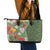Africa Tropical Flowers Leather Tote Bag Green Version - Wonder Print Shop