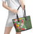 Africa Tropical Flowers Leather Tote Bag Green Version - Wonder Print Shop