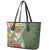 Africa Tropical Flowers Leather Tote Bag Green Version - Wonder Print Shop