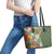 Africa Tropical Flowers Leather Tote Bag Green Version - Wonder Print Shop
