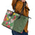Africa Tropical Flowers Leather Tote Bag Green Version - Wonder Print Shop