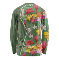 Africa Tropical Flowers Long Sleeve Shirt Green Version - Wonder Print Shop