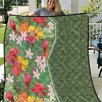 Africa Tropical Flowers Quilt Green Version - Wonder Print Shop
