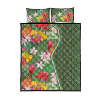Africa Tropical Flowers Quilt Bed Set Green Version - Wonder Print Shop