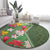 Africa Tropical Flowers Round Carpet Green Version