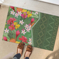 Africa Tropical Flowers Rubber Doormat Green Version - Wonder Print Shop