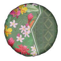 Africa Tropical Flowers Spare Tire Cover Green Version - Wonder Print Shop