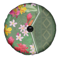 Africa Tropical Flowers Spare Tire Cover Green Version - Wonder Print Shop