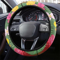 Africa Tropical Flowers Steering Wheel Cover Green Version - Wonder Print Shop