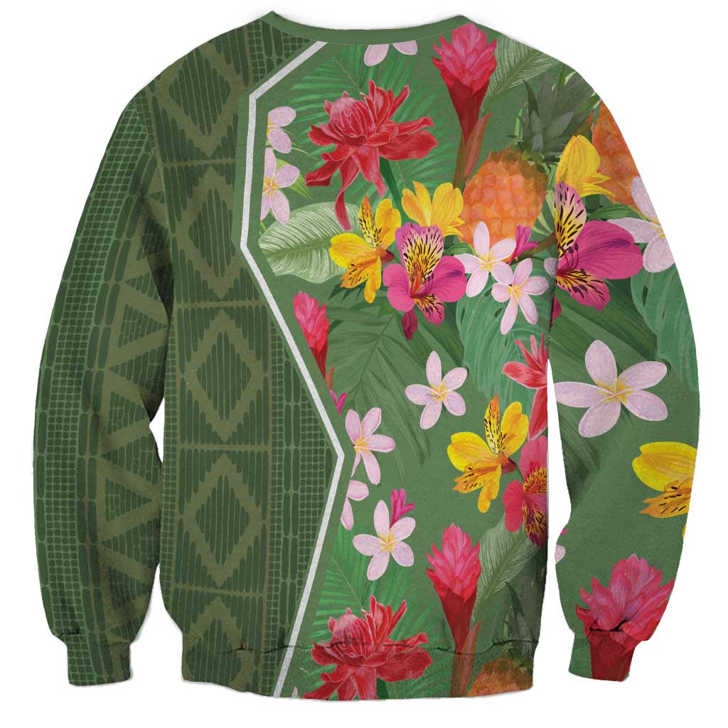 Africa Tropical Flowers Sweatshirt Green Version - Wonder Print Shop