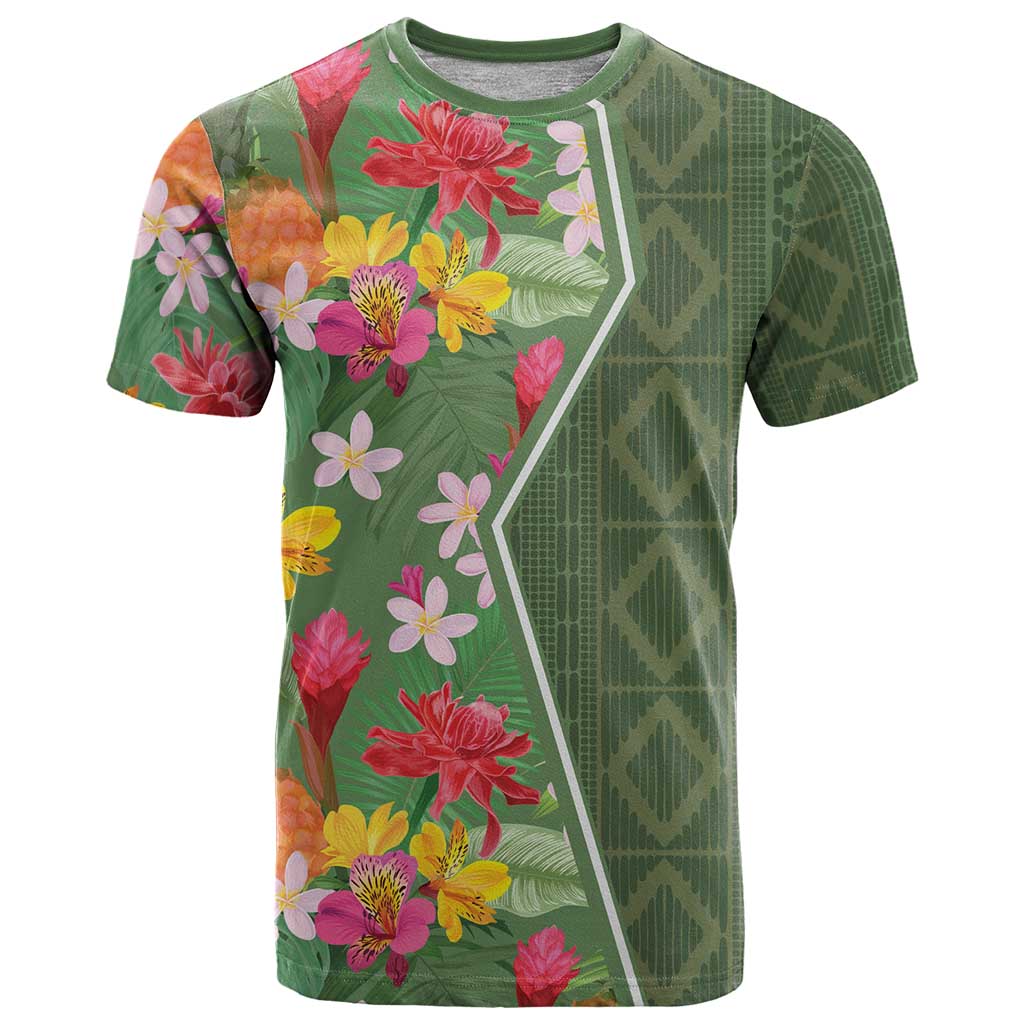 Africa Tropical Flowers T Shirt Green Version - Wonder Print Shop