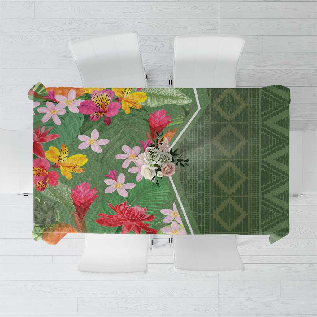 Africa Tropical Flowers Tablecloth Green Version - Wonder Print Shop