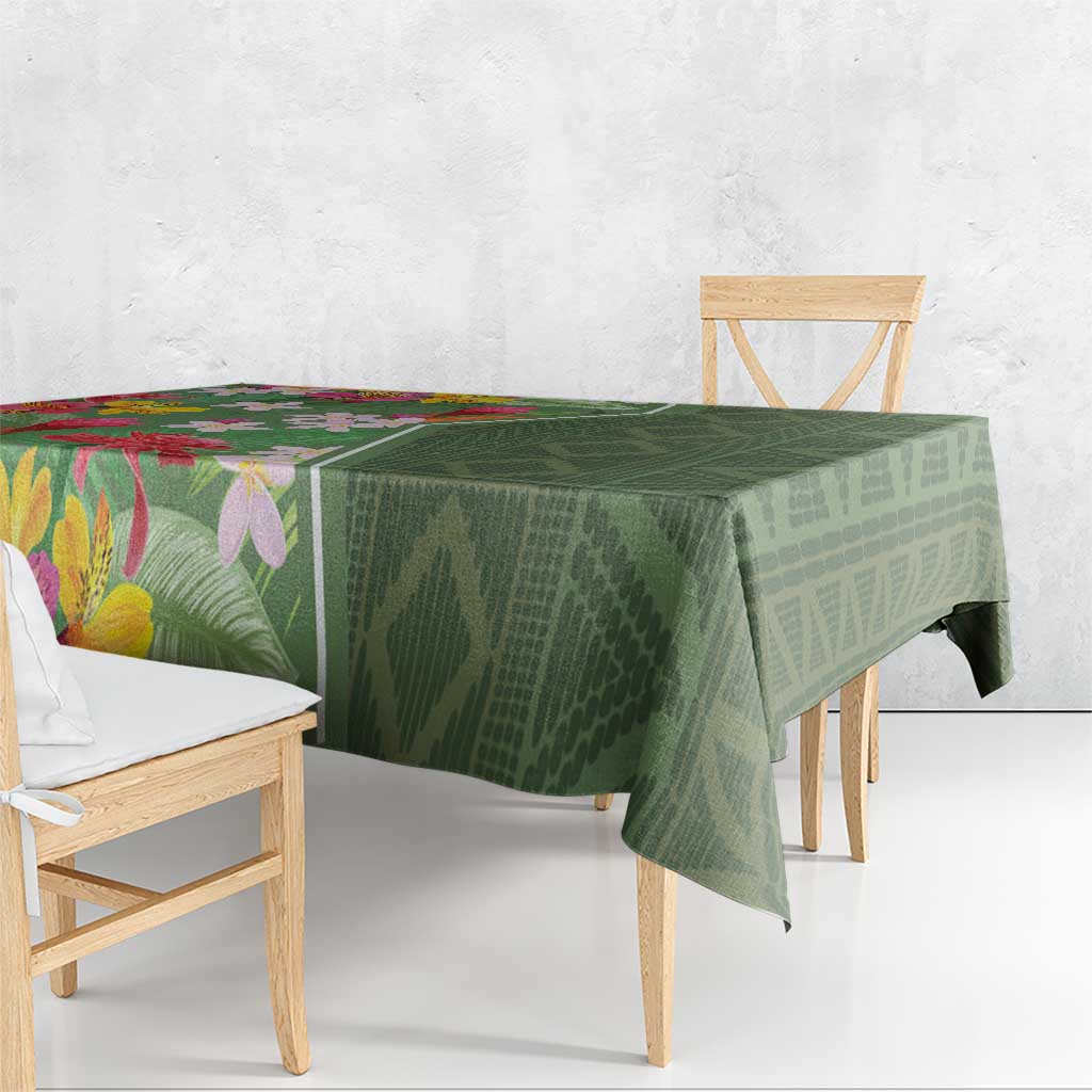 Africa Tropical Flowers Tablecloth Green Version - Wonder Print Shop