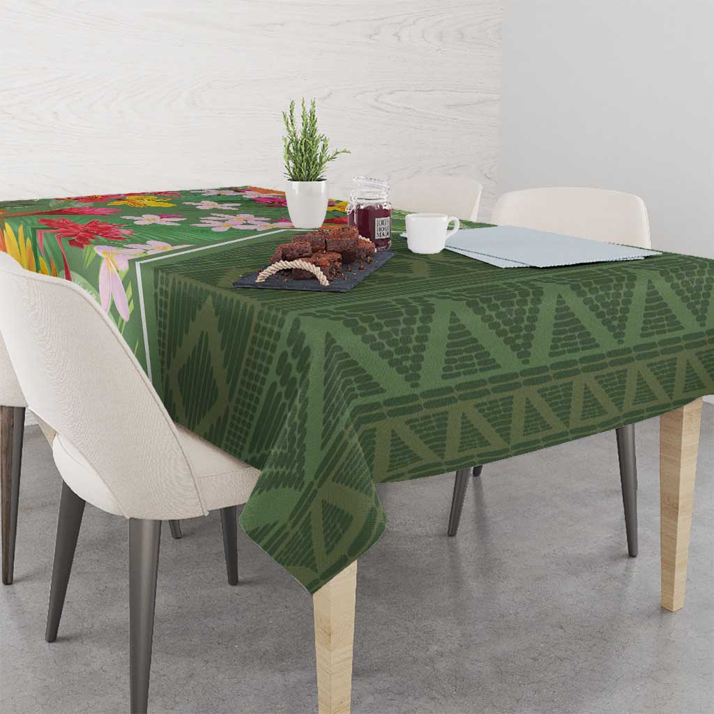 Africa Tropical Flowers Tablecloth Green Version - Wonder Print Shop