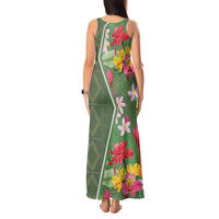 Africa Tropical Flowers Tank Maxi Dress Green Version - Wonder Print Shop