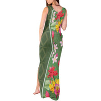 Africa Tropical Flowers Tank Maxi Dress Green Version - Wonder Print Shop