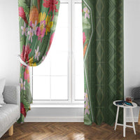 Africa Tropical Flowers Window Curtain Green Version - Wonder Print Shop