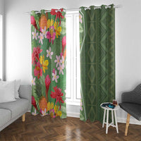 Africa Tropical Flowers Window Curtain Green Version - Wonder Print Shop