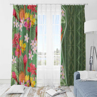 Africa Tropical Flowers Window Curtain Green Version - Wonder Print Shop