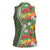 Africa Tropical Flowers Women Sleeveless Polo Shirt Green Version - Wonder Print Shop
