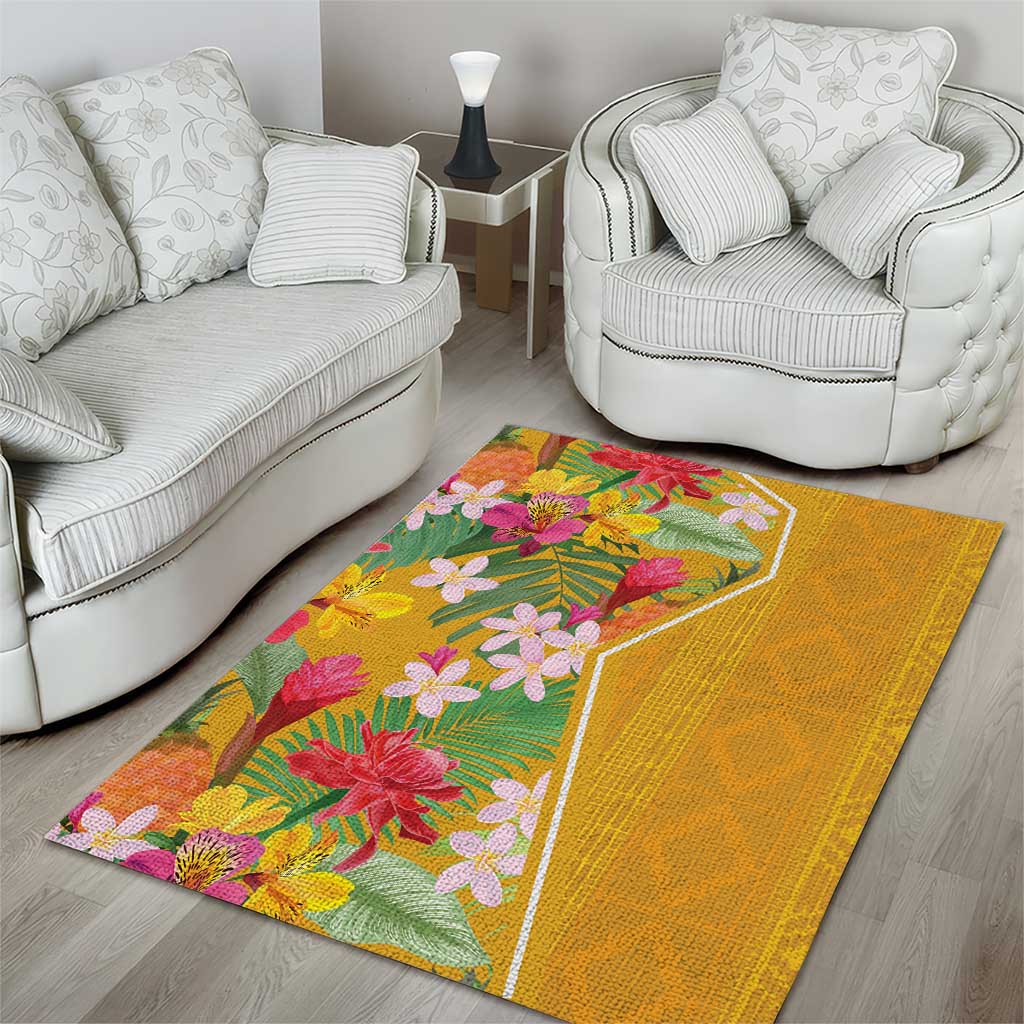 Africa Tropical Flowers Area Rug Yellow Version - Wonder Print Shop